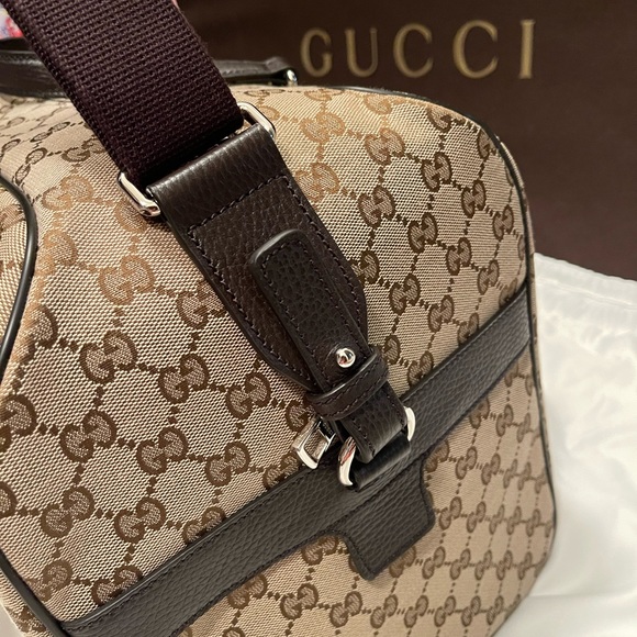 Gucci GG Monogram Canvas & Leather Tote Carry-On Duffel Bag - Picture 8 of 12